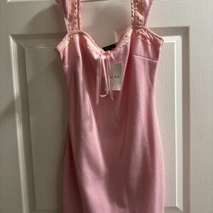 Forever 21 Pink Lace Trim Mini Dress